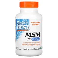 Doctor's Best MSM 1500 mg with OptiMSM, 120 таблеток