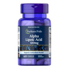 Puritan's Pride Alpha Lipoic Acid 100 mg, 60 капсул