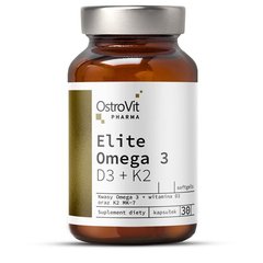 OstroVit Pharma Elite Omega 3 D3+K2, 30 капсул