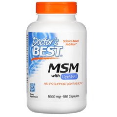 Doctor's Best MSM with OptiMSM, 180 капсул