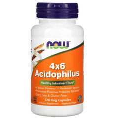 NOW 4X6 Acidophilus, 120 вегакапсул