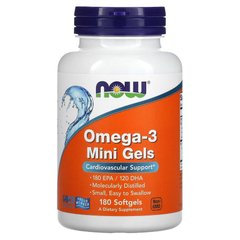 NOW Omega-3 Mini Gels, 180 капсул