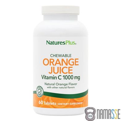 Natures Plus Orange Juice Vitamin C 1000 mg, 60 жувальних таблеток