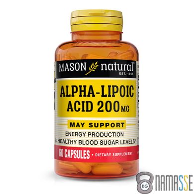 Mason Natural Alpha-Lipoic Acid 200 mg, 60 капсул