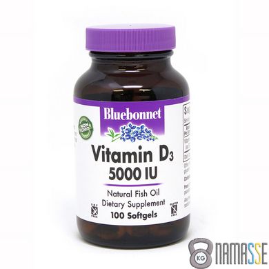 Bluebonnet Nutrition Vitamin D3 5000IU, 100 капсул