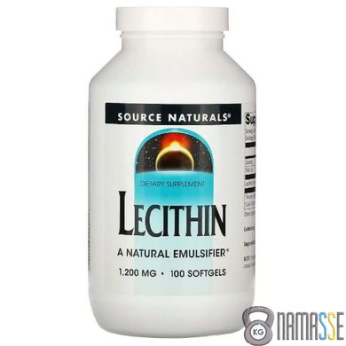 Source Naturals Lecithin 1200 mg, 100 капсул