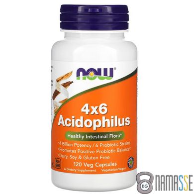 NOW 4X6 Acidophilus, 120 вегакапсул