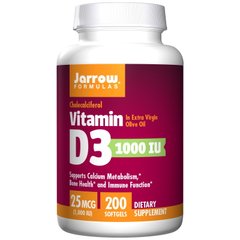 Jarrow Formulas Vitamin D3 1000 IU, 200 капсул