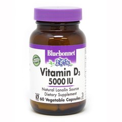Bluebonnet Nutrition Vitamin D3 5000IU, 60 вегакапсул