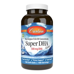 Carlson Labs Super DHA Gems 500 mg, 180 капсул