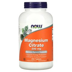 NOW Magnesium Citrate 200 mg, 250 таблеток