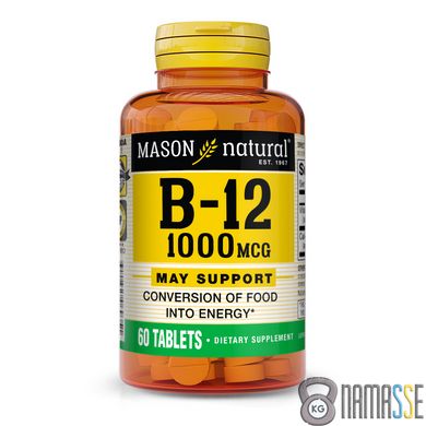 Mason Natural Vitamin B12 1000 mcg, 60 таблеток