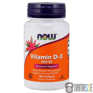 NOW Vitamin D3 400 IU, 180 капсул