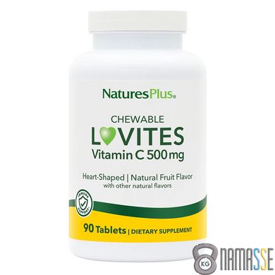 Natures Plus Lovites Vitamin C 500 mg, 90 жувальних таблеток