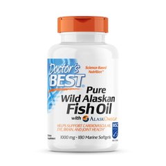 Doctor's Best Pure Wild Alaskan Fish Oil with Alask Omega, 180 капсул