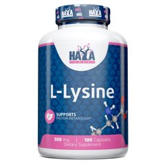 Haya Labs L-Lysine 500 mg, 100 капсул