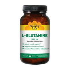 Country Life L-Glutamine 1000 mg, 60 таблеток