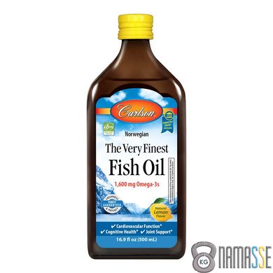Carlson Labs The Very Finest Fish Oil, 500 мл Лимон