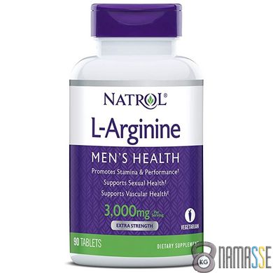 Natrol L-Arginine 3000 mg, 90 таблеток