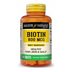 Mason Natural Biotin 800 mcg, 60 таблеток