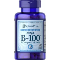 Puritan's Pride Timed Release Mega B-100 B-Complex Vitamin, 100 каплет