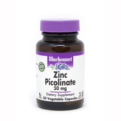 Bluebonnet Nutrition Zinc Picolinate 50 mg, 50 вегакапсул