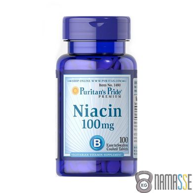 Puritan's Pride Niacin 100 mg, 100 таблеток