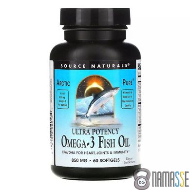 Source Naturals Arctic Pure Ultra Potency Omega-3 Fish Oil 850 mg, 60 капсул