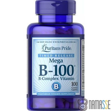 Puritan's Pride Timed Release Mega B-100 B-Complex Vitamin, 100 каплет