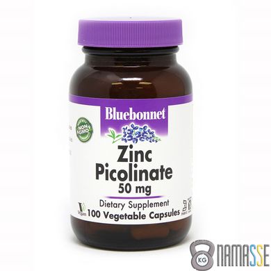 Bluebonnet Nutrition Zinc Picolinate 50 mg, 100 вегакапсул