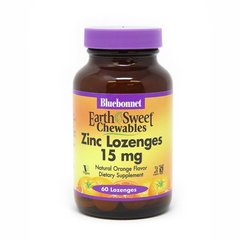 Bluebonnet Earth Sweet Chewables Zinc, 60 жувальних таблеток - апельсин
