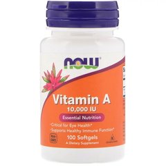 NOW Vitamin A 10000 IU, 100 капсул