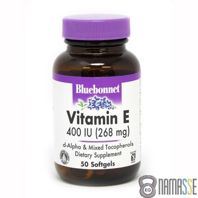Bluebonnet Nutrition Natural Vitamin E 400IU, 50 капсул