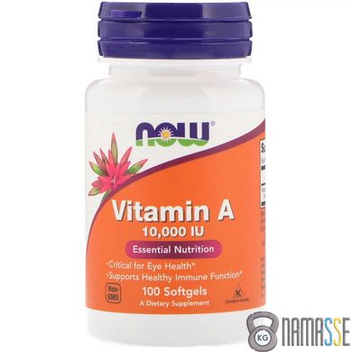 NOW Vitamin A 10000 IU, 100 капсул