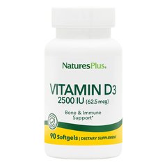 Natures Plus Vitamin D3 2500 IU, 90 капсул