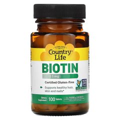 Country Life Biotin 1 mg, 100 таблеток