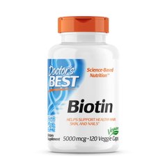 Doctor's Best Biotin 5000 mcg, 120 вегакапсул