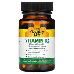 Country Life Vitamin D3 5000 IU, 60 капсул