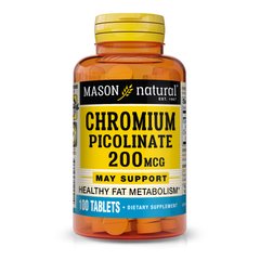 Mason Natural Chromium Picolinate 200 mcg, 100 таблеток