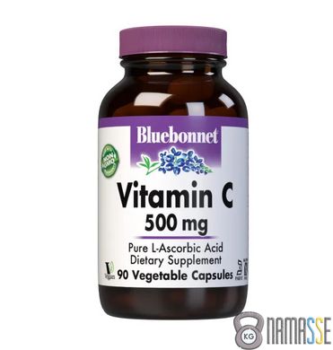 Bluebonnet Vitamin C 500 mg, 90 вегакапсул
