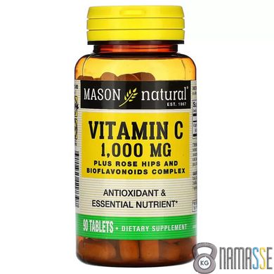 Mason Natural Vitamin C Plus Rose Hips and Bioflavonoids Complex 1000 mg, 90 таблеток