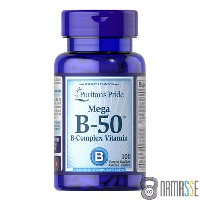 Puritan's Pride Vitamin B-50 Complex, 100 каплет