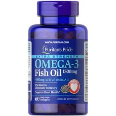 Puritan's Pride Omega 3 Fish Oil 1500 mg Extra Strength, 60 капсул