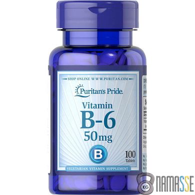 Puritan's Pride Vitamin B-6 50 mg, 100 таблеток