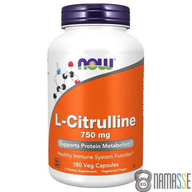 NOW L-Citrulline 750 mg, 180 вегакапсул