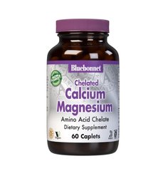 Bluebonnet Albion Chelated Calcium Magnesium, 60 каплет