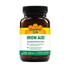 Country Life Iron Aid 15 mg, 60 таблеток