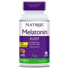 Natrol Melatonin 1mg Fast Dissolve, 90 таблеток - полуниця