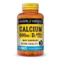 Mason Natural Calcium 600 mg Plus Vitamin D3, 60 таблеток