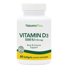 Natures Plus Vitamin D3 5000 IU, 60 капсул